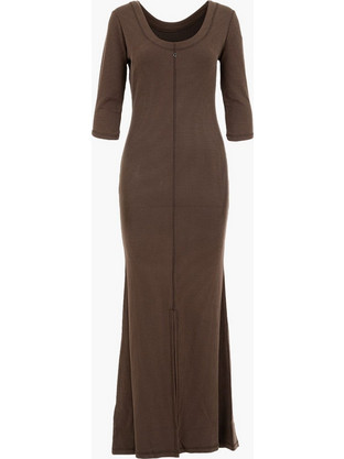 Guess Lena Maxi Καθημερινό Φόρεμα Ριπ Σοκολατί W5YK23CTC2-F1GQ