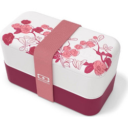 Monbento Original Graphic Magnolia Δοχείο Φαγητού 1lt Λευκό Ροζ