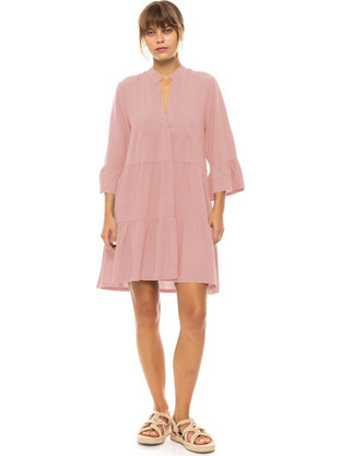 Pink Label Mini Καλοκαιρινό Καθημερινό Φόρεμα Μεταξωτό Ροζ BN-284-593254
