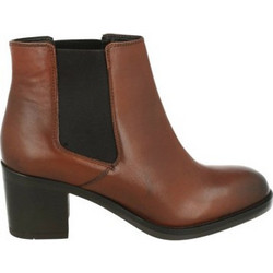 Clarks Mascarpone Bay Γυναικεία Μποτάκια Chelsea Δερμάτινα Ταμπά με Χοντρό Ψηλό Τακούνι 26135270