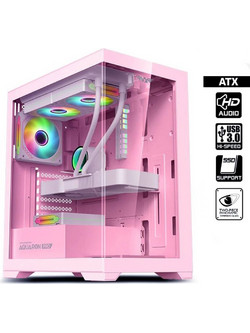 Armaggeddon Aquaron Pro Pink Gaming Midi Tower Κουτί Υπολογιστή με Πλαϊνό Παράθυρο
