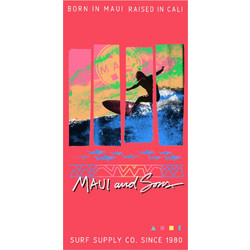Maui & Sons Surf Πετσέτα Θαλάσσης Microfiber Φούξια 90x180cm 4956