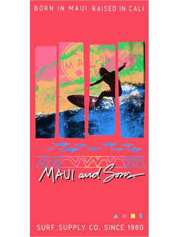 Maui & Sons Surf Πετσέτα Θαλάσσης Microfiber Φούξια 90x180cm 4956