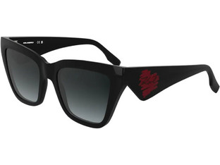 Karl Lagerfeld KL6184 001 Γυναικεία Γυαλιά Ηλίου Πεταλούδα Κοκάλινα Μαύρα με Μαύρο Φακό
