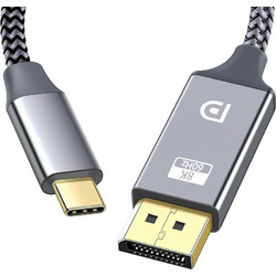 ATC Καλώδιο DisplayPort 1.4 to USB-C Male Braided 1.8m Grey 02.002.0025