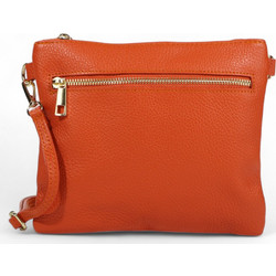 Passaggio Leather Γυναικεία Τσάντα Χιαστί Δερμάτινη Πορτοκαλί με Στενό Λουρί 5665-KR-13