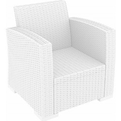 Siesta Monaco Πολυθρόνα Κήπου Rattan Λευκή 01-00-0701