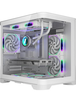 1stPlayer UV5 White Gaming Mini Tower Κουτί Υπολογιστή με Πλαϊνό Παράθυρο
