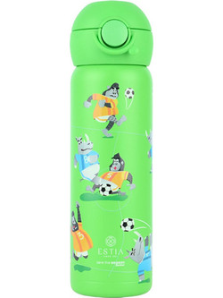 Estia Wonder Bottle Save Τhe Aegean Jungle Kick Παιδικό Παγούρι Θερμός Ανοξείδωτο με Καλαμάκι Πράσινο 500ml