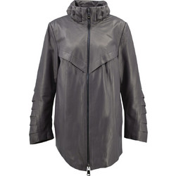 Leather 100 Γυναικείο Ημίπαλτο από Δερματίνη Ανθρακί 52S-W-M1806