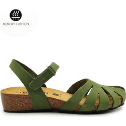 Plakton Γυναικεία Σανδάλια Suede Ανατομικά Πράσινα 775929