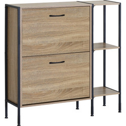 Pakoworld Παπουτσοθήκη Μοριοσανίδας Karleva Oak M87xΠ24xΥ88cm 085-000029