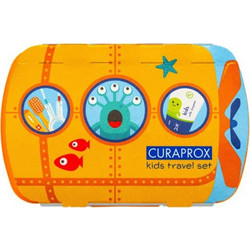 Curaprox Kids Travel Kit Οδοντόβουρτσα + Οδοντόκρεμα 10ml + Μεσοδόντια Βουρτσάκια 2τμχ Πορτοκαλί
