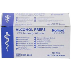 Romed Μαντηλάκια Οινοπνεύματος 70% 30x65mm 100τμχ