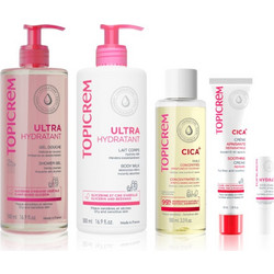 Topicrem UH Face Ultra-Moisturizing Lip Balm 4gr + Cica Soothing Cream 40ml + Cica Concentrated Oil 100ml + UH Body Ultra-Moisturizing Body Milk 500ml + UH Body Gentle Cleansing Gel 500ml