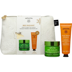Apivita Bee Radiant Signs of Aging & Anti-Fatigue Rich Cream 50ml + Orange Face Mask 50ml