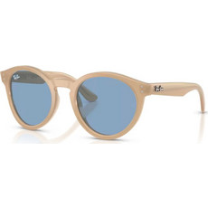 Ray-Ban RBR0505S 678072 Ανδρικά Γυαλιά Ηλίου Στρογγυλά Κοκάλινα Μπεζ με Μπλε Φακό