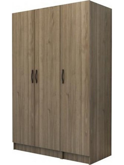 Megapap Τρίφυλλη Ντουλάπα Ρούχων Vivian Καρυδί 120x51.8x181cm GP100-0109,3
