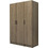 Megapap Τρίφυλλη Ντουλάπα Ρούχων Vivian Καρυδί 120x51.8x181cm GP100-0109,3