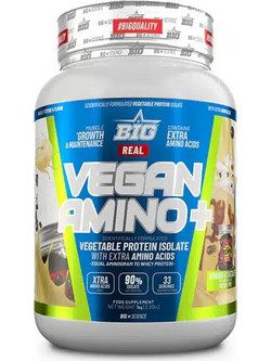 Big Supplements Real Vegan Amino Banana Choco Pops Φυτική Πρωτεΐνη Χωρίς Λακτόζη 1kg