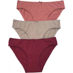 Ider Βαμβακερά Γυναικεία Slip Μπορντό 3Pack 3083-3P
