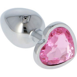 Toyz4lovers Heart Jewel Πρωκτική Σφήνα Diamond Plug 7cm Ασημί Ροζ
