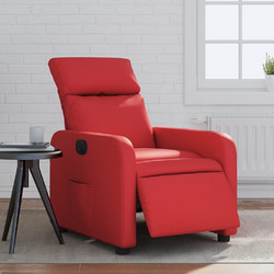 vidaXL Πολυθρόνα Relax με Υποπόδιο Ανακλινόμενη Δερματίνη Κόκκινη 3206740