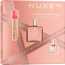Nuxe Huile Prodigieuse Or Florale Multi-Purpose Dry Oil 50ml + Very Rose Plumping Lip Serum 8ml + Huile Prodigieuse Florale Multi-Purpose Dry Oil 10ml