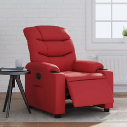 vidaXL Πολυθρόνα Relax με Υποπόδιο Ανακλινόμενη Δερματίνη Κόκκινη 3206590