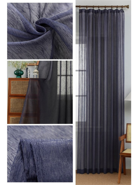 For Home Κουρτίνα Παραθύρου με Γάντζους 270x285 Tenerezza Σκούρο Μπλε