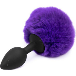 LateToBed Afterdark Pompon Small Πρωκτική Σφήνα 7cm Μαύρη Μωβ