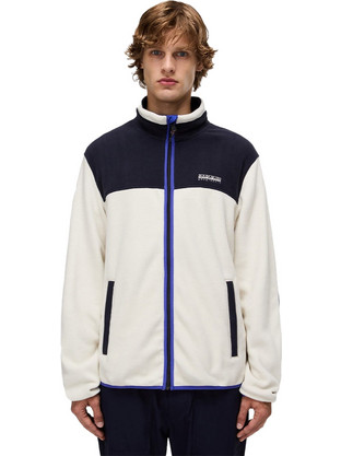 Napapijri Ανδρική Ζακέτα Fleece με Φερμουάρ Μπεζ NP0A88V1-N1J