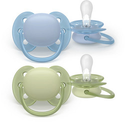 Philips Avent Ultra Soft Ανατομικές Ορθοδοντικές Πιπίλες Σιλικόνης 0-6m Green Blue 2τμχ SCF091/37