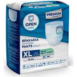 Open Care Super XLarge Πάνες Βρακάκι Ακράτειας 7 Σταγόνες 14τμχ