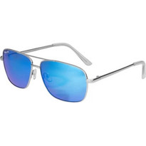 Kruger & Matz KM00035 Ανδρικά Γυαλιά Ηλίου Aviator Μεταλλικά Ασημί με Μπλε Φακό