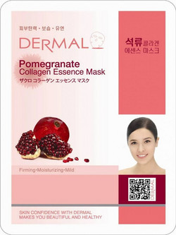 Dermal Pomegranate Collagen Sheet Μάσκα Προσώπου για Αντιγήρανση & Ενυδάτωση 23gr