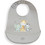 Interbaby Tres Amigos Αδιάβροχη Σαλιάρα Σιλικόνης με Κουμπί & Τσέπη Γκρι
