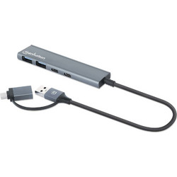 Manhattan 181075 USB Hub 3.0 USB-A με 4 Θύρες USB-A / USB-C