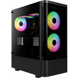 GAMDIAS Talos E3 CG Black Gaming Midi Tower Κουτί Υπολογιστή RGB με Πλαϊνό Παράθυρο