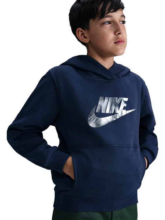 Nike Παιδικό Φούτερ με Κουκούλα Navy Μπλε Ασημί IH2874-410