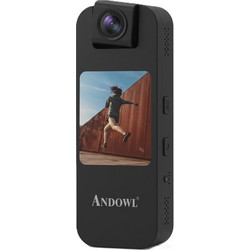 Andowl Q-SA04 Action Camera 360° Υποβρύχια με Οθόνη Μαύρη