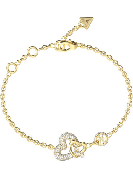Guess Love Bites Γυναικείο Βραχιόλι Αλυσίδα με Καρδιά από Ατσάλι Xρυσό με Ζιργκόν JUBB06052JWYGL