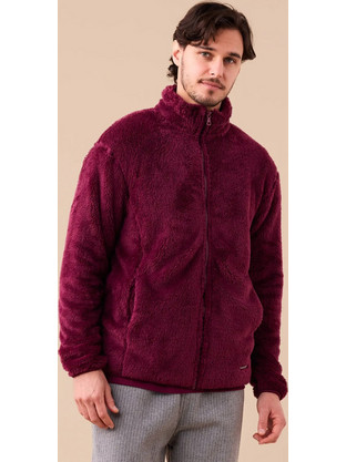 Noidinotte Χειμωνιάτικη Ανδρική Ρόμπα Fleece Μπορντό GE3070