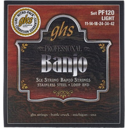 GHS Professional PF120 Σετ 6 Χορδές Μπάντζο Stainless Steel 11-42" Light Tension