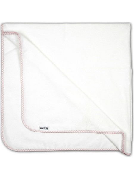 Ninetta Bebe 519 Πάνα Αγκαλιάς Φανελένια Λευκή Ροζ 90x90cm