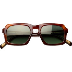 Alexander McQueen Steve Γυναικεία Γυαλιά Ηλίου Τετράγωνα Κοκάλινα Καφέ με Πράσινο Φακό