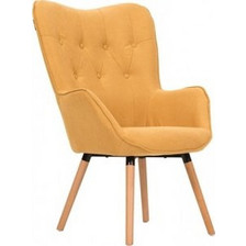 Avant Garde Μπερζέρα Βελούδινη Πορτοκαλί Stylish 1253-5048