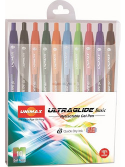 Orange Unimax Ultraglide Σετ Στυλό Gel 0.7mm Πολύχρωμο 10τμχ 35008