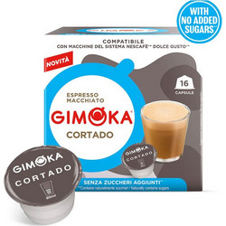 Gimoka Κάψουλες Διάφορα Ροφήματα Cortado No Added Sugars Συμβατές με Μηχανή Dolce Gusto 16τμχ