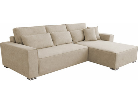 HomeMarkt CORNERA Γωνιακός Καναπές Κρεβάτι Αναστρέψιμη Γωνία Μπεζ 269x155x89cm HM3335.03